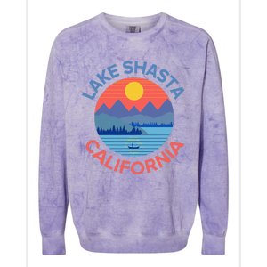 Lake Shasta Fishing Hiking Camping Colorblast Crewneck Sweatshirt