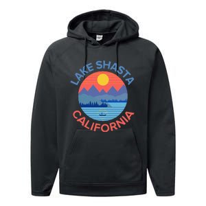 Lake Shasta Fishing Hiking Camping Performance Fleece Hoodie