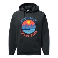 Lake Shasta Fishing Hiking Camping Performance Fleece Hoodie