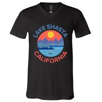 Lake Shasta Fishing Hiking Camping V-Neck T-Shirt