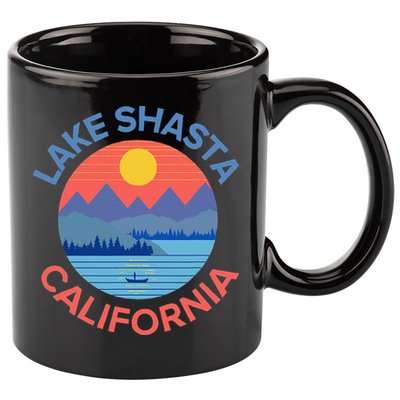 Lake Shasta Fishing Hiking Camping 11oz C Handle Ceramic Mug