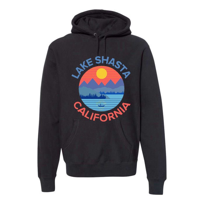 Lake Shasta Fishing Hiking Camping Premium Hoodie