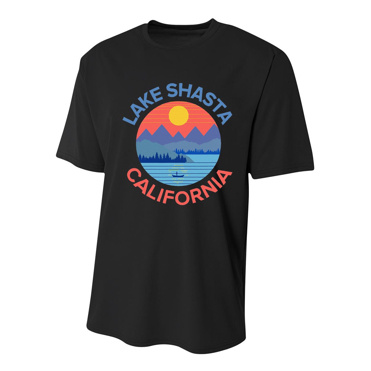 Lake Shasta Fishing Hiking Camping Youth Performance Sprint T-Shirt
