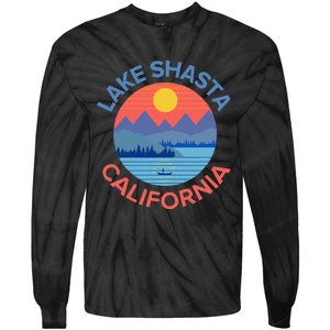 Lake Shasta Fishing Hiking Camping Tie-Dye Long Sleeve Shirt