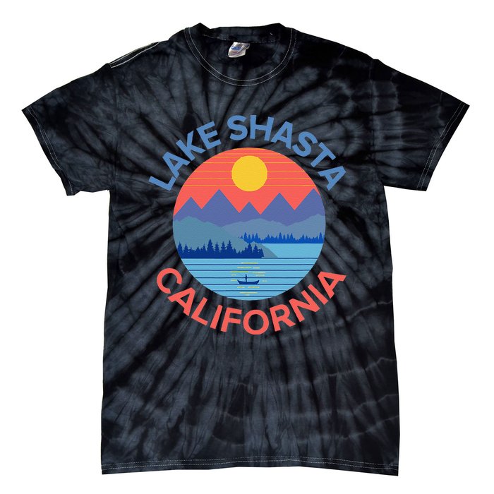 Lake Shasta Fishing Hiking Camping Tie-Dye T-Shirt