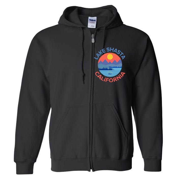 Lake Shasta Fishing Hiking Camping Full Zip Hoodie