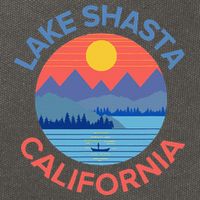 Lake Shasta Fishing Hiking Camping Cotton Canvas Backpack