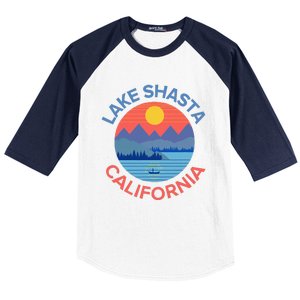 Lake Shasta Fishing Hiking Camping Baseball Sleeve Shirt