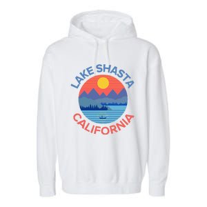 Lake Shasta Fishing Hiking Camping Garment-Dyed Fleece Hoodie