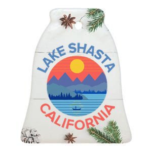 Lake Shasta Fishing Hiking Camping Ceramic Bell Ornament