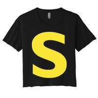 Letter S Funny Chipmunk Group Matching Halloween Women's Crop Top Tee