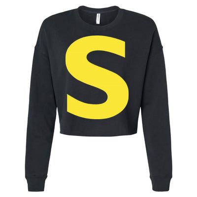 Letter S Funny Chipmunk Group Matching Halloween Cropped Pullover Crew