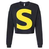 Letter S Funny Chipmunk Group Matching Halloween Cropped Pullover Crew