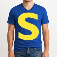 Letter S Funny Chipmunk Group Matching Halloween V-Neck T-Shirt