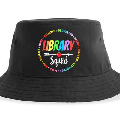 Library Squad Funny School Librarian Life Book Nerd Crew Sustainable Bucket Hat