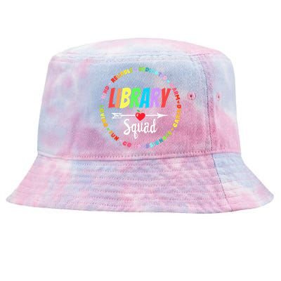 Library Squad Funny School Librarian Life Book Nerd Crew Tie-Dyed Bucket Hat