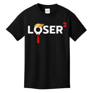 Loser Squared Funny Antitrump 2024 Nope Not Again Kids T-Shirt