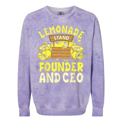 Lemonade Stand Founder And CEO Lemon Juice Citrus Drink Colorblast Crewneck Sweatshirt