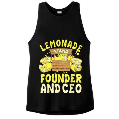 Lemonade Stand Founder And CEO Lemon Juice Citrus Drink Ladies PosiCharge Tri-Blend Wicking Tank