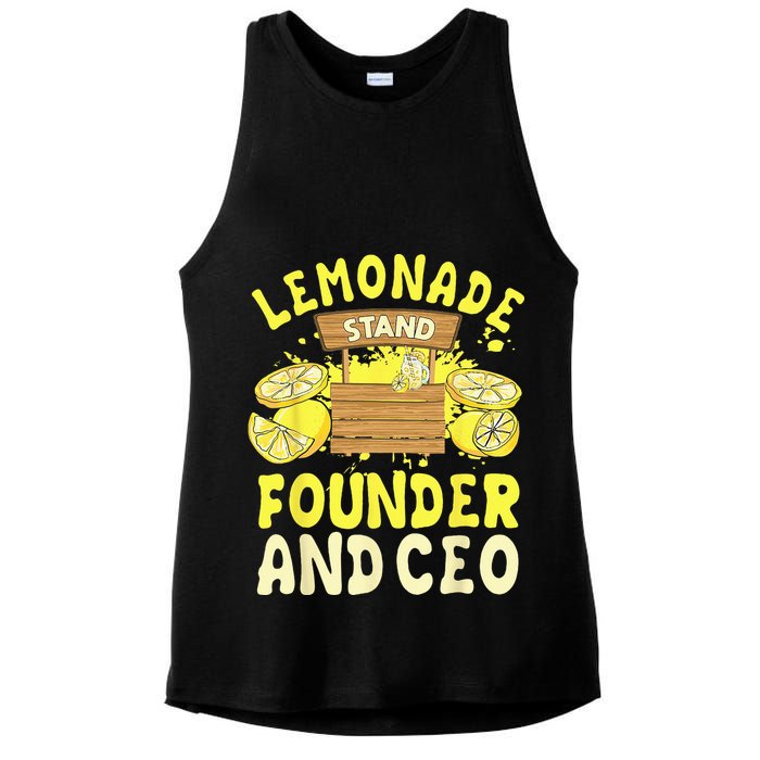 Lemonade Stand Founder And CEO Lemon Juice Citrus Drink Ladies PosiCharge Tri-Blend Wicking Tank
