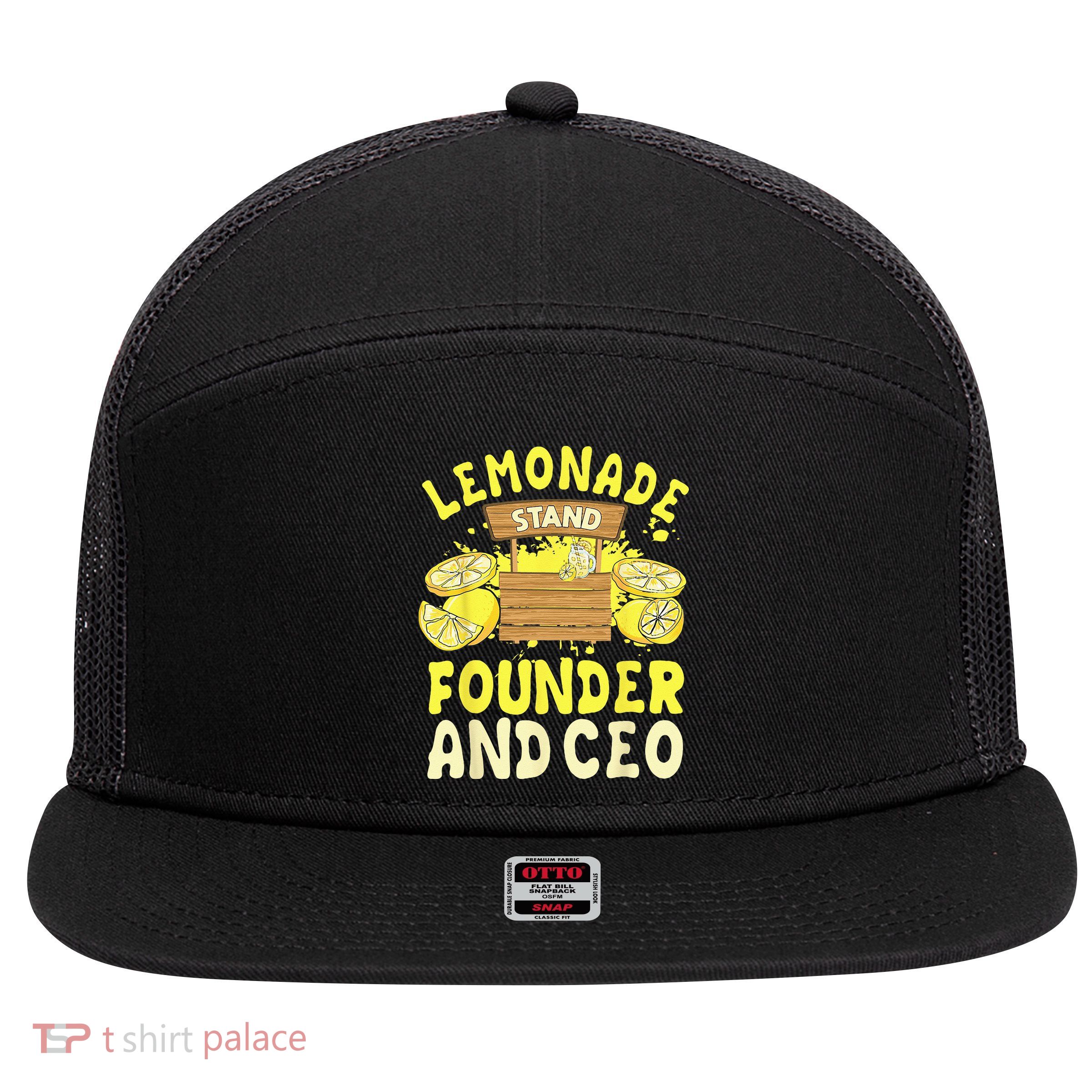 Lemonade Stand Founder And CEO Lemon Juice Citrus Drink 7 Panel Mesh Trucker Snapback Hat