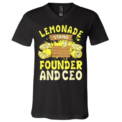 Lemonade Stand Founder And CEO Lemon Juice Citrus Drink V-Neck T-Shirt