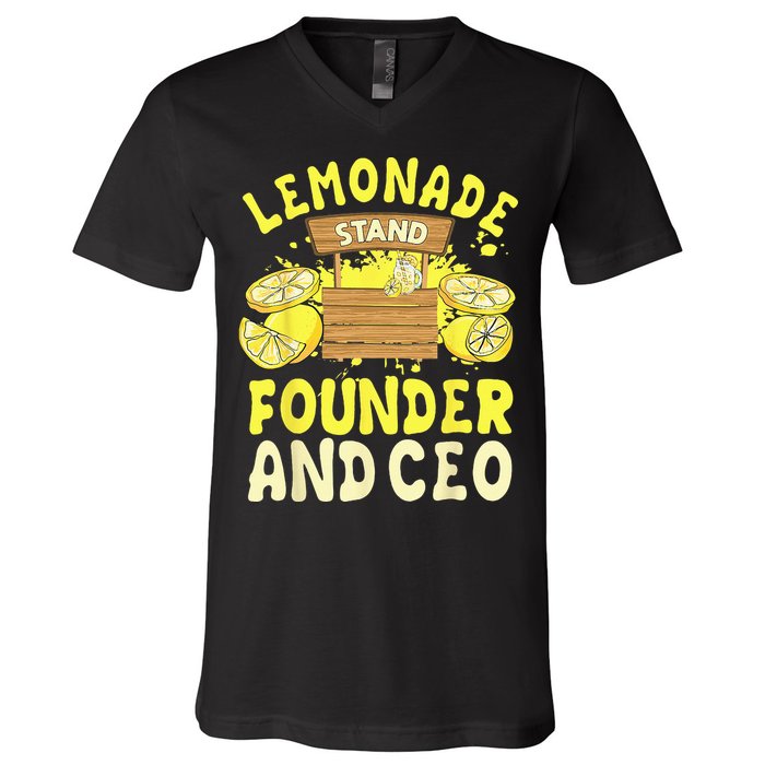 Lemonade Stand Founder And CEO Lemon Juice Citrus Drink V-Neck T-Shirt