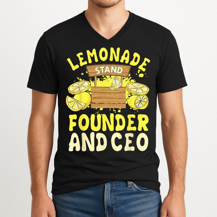Lemonade Stand Founder And CEO Lemon Juice Citrus Drink V-Neck T-Shirt