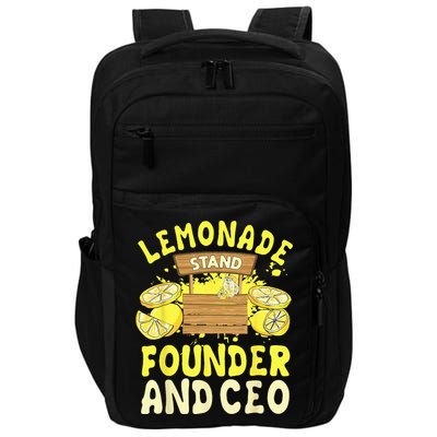 Lemonade Stand Founder And CEO Lemon Juice Citrus Drink Impact Tech Backpack