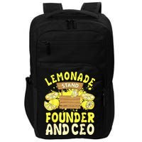 Lemonade Stand Founder And CEO Lemon Juice Citrus Drink Impact Tech Backpack