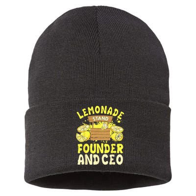 Lemonade Stand Founder And CEO Lemon Juice Citrus Drink Sustainable Knit Beanie