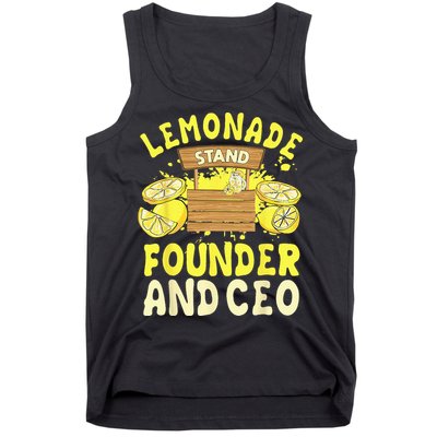 Lemonade Stand Founder And CEO Lemon Juice Citrus Drink Tank Top