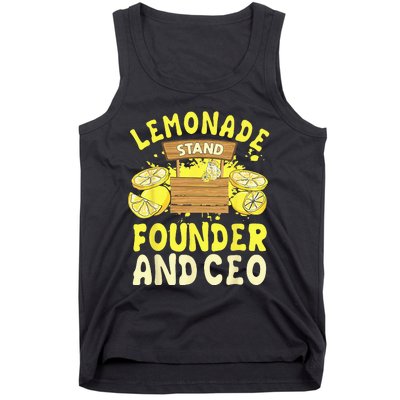 Lemonade Stand Founder And CEO Lemon Juice Citrus Drink Tank Top