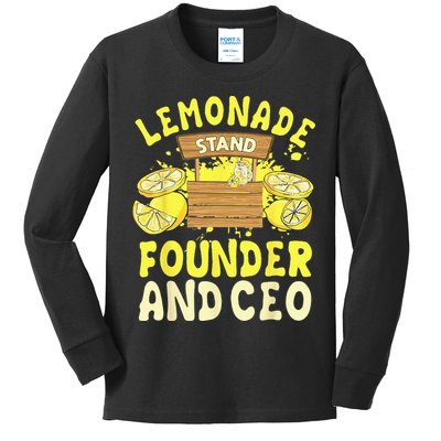 Lemonade Stand Founder And CEO Lemon Juice Citrus Drink Kids Long Sleeve Shirt