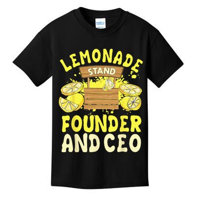Lemonade Stand Founder And CEO Lemon Juice Citrus Drink Kids T-Shirt