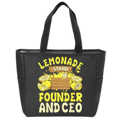 Lemonade Stand Founder And CEO Lemon Juice Citrus Drink Zip Tote Bag