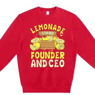 Lemonade Stand Founder And CEO Lemon Juice Citrus Drink Premium Crewneck Sweatshirt