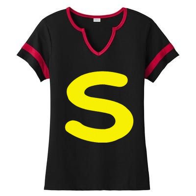 Letter S Funny Matching Halloween Costume Ladies Halftime Notch Neck Tee