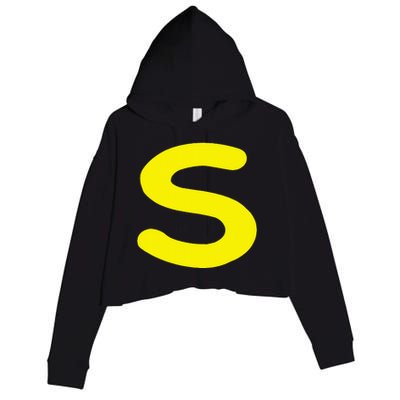 Letter S Funny Matching Halloween Costume Crop Fleece Hoodie