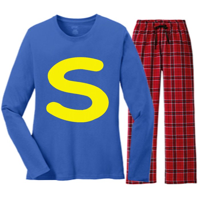 Letter S Funny Matching Halloween Costume Women's Long Sleeve Flannel Pajama Set 