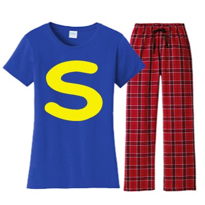 Letter S Funny Matching Halloween Costume Women's Flannel Pajama Set