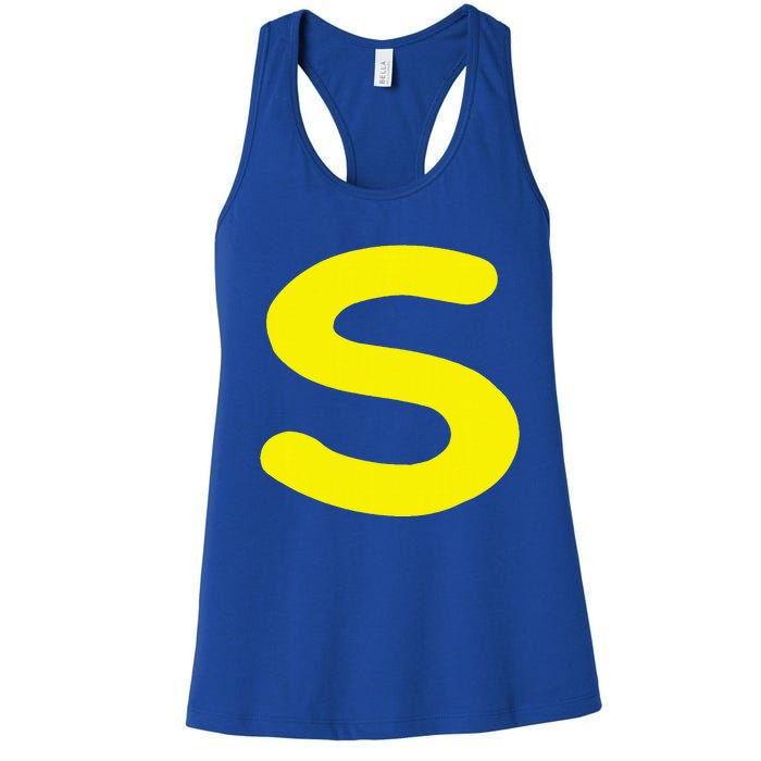 Letter S Funny Matching Halloween Costume Women's Racerback Tank