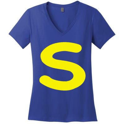 Letter S Funny Matching Halloween Costume Women's V-Neck T-Shirt