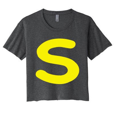 Letter S Funny Matching Halloween Costume Women's Crop Top Tee