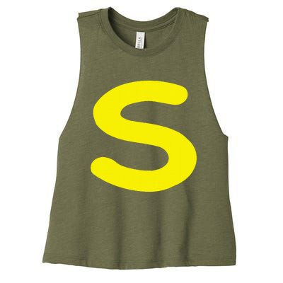 Letter S Funny Matching Halloween Costume Women's Racerback Cropped Tank