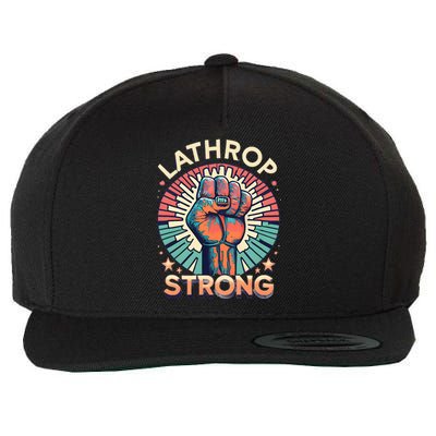 Lathrop Strong Fist Of Power Wool Snapback Cap