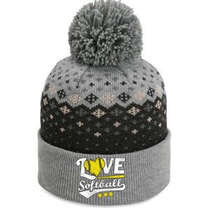 Love Softball For Teen And Cute Softball Lovers Gift The Baniff Cuffed Pom Beanie