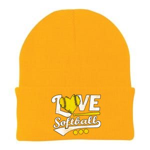 Love Softball For Teen And Cute Softball Lovers Gift Knit Cap Winter Beanie