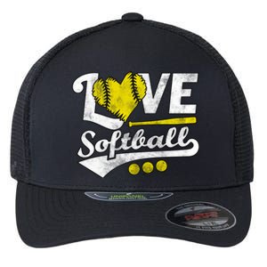 Love Softball For Teen And Cute Softball Lovers Gift Flexfit Unipanel Trucker Cap