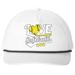 Love Softball For Teen And Cute Softball Lovers Gift Snapback Five-Panel Rope Hat